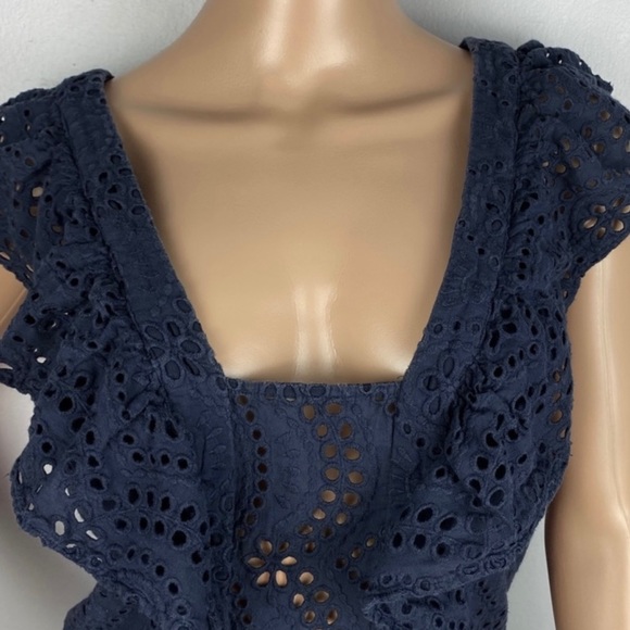 KEEPSAKE THE LABEL NAVY EMBROIDERED EYELET ROMPER - Picture 3 of 10